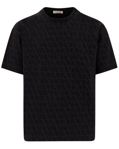 Valentino Vlogo Printed Crewneck T-shirt - Black