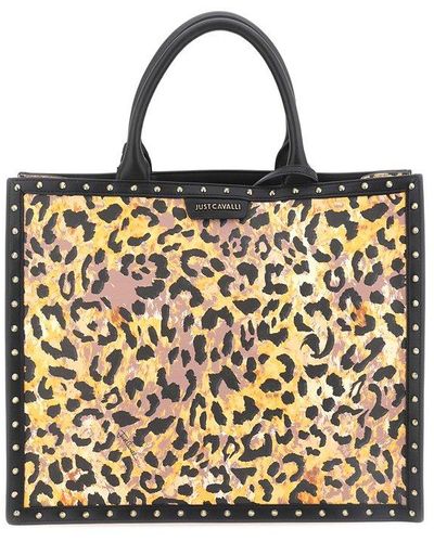 Just Cavalli Leopard Print Tote Bag - Natural