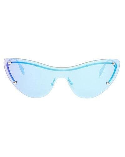 Alexander McQueen 'spike Studs Cat-eye Mask' Sunglasses - Blue