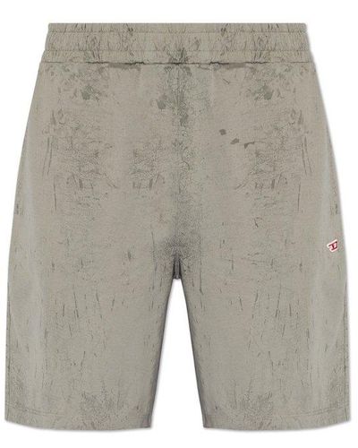 DIESEL 'p-crown-n1' Shorts With Logo, - Grey