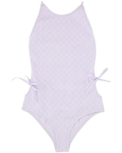 Bottega Veneta Braided Pattern One Piece Swimsuit - Purple