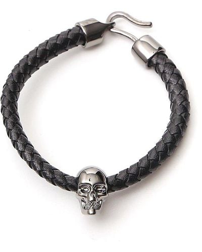Alexander McQueen Leather Bracelet - Metallic