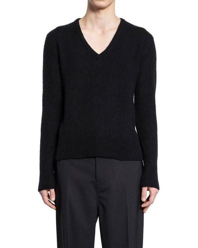 Tom Ford Long-sleeved V-neck Sweater - Black