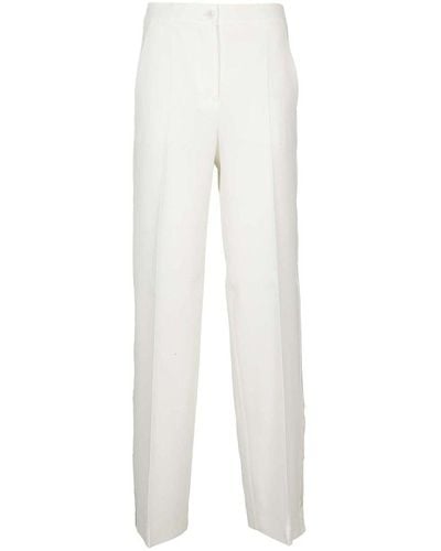 Boutique Moschino High Waist Pressed Crease Pants - White