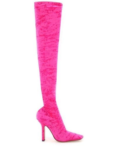 Vetements Vetemens Chenille Over-the-knee Boots - Pink