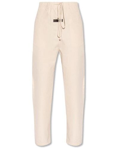 Fear Of God Trousers With Logo - Natural