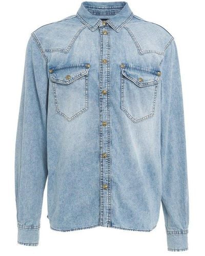 Versace Western-style Button-up Denim Shirt - Blue