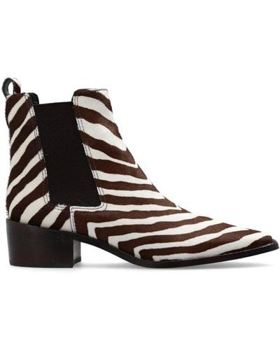 Tory Burch Animal Motif Ankle Boots - Brown