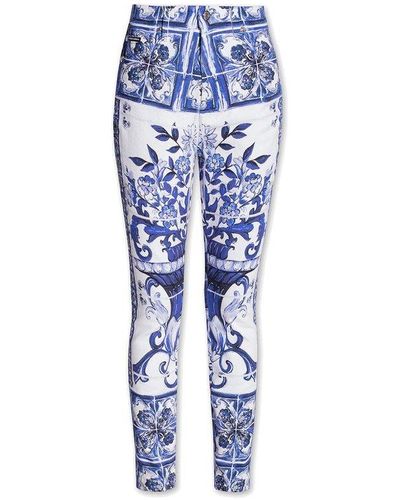 Dolce & Gabbana 'grace' Patterned Jeans, - Blue