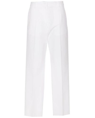 Valentino Buttoned Straight-leg Trousers - White