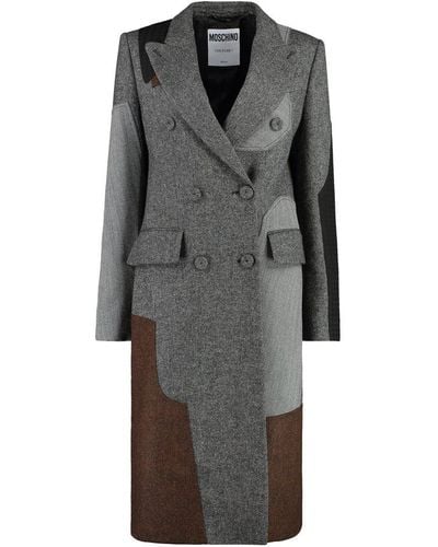 Moschino Contrasting Detail Coat - Grey