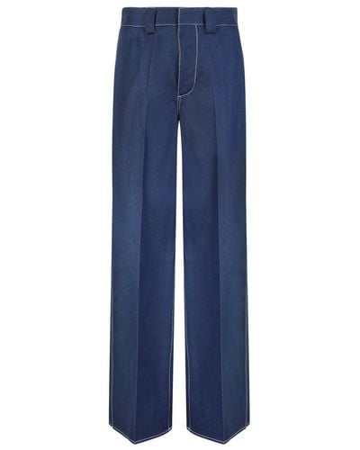 Sunnei High-waisted Wide-leg Trousers - Blue