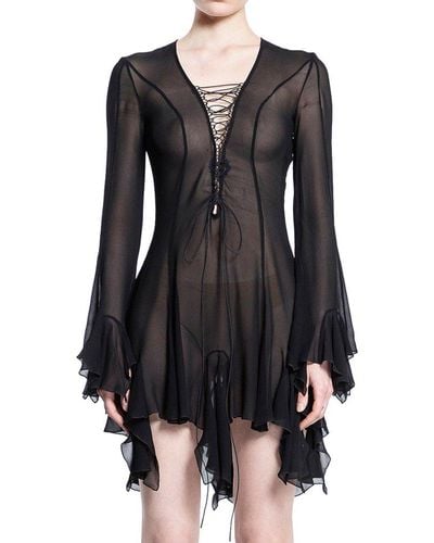 MISBHV Laced Chiffon Mini Dress - Black