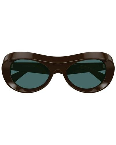 Bottega Veneta Oval Frame Sunglasses - Black