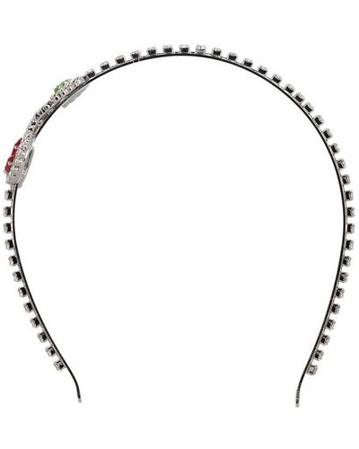 Alessandra Rich Embellished Cherry Detailed Headband - Metallic