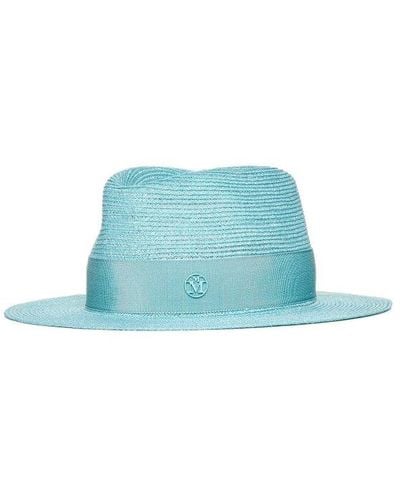 Maison Michel Logo Plaque Bucket Hat - Blue