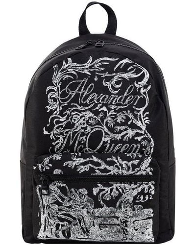 Alexander McQueen Metropolitan Logo Detail Nylon Backpack - Black