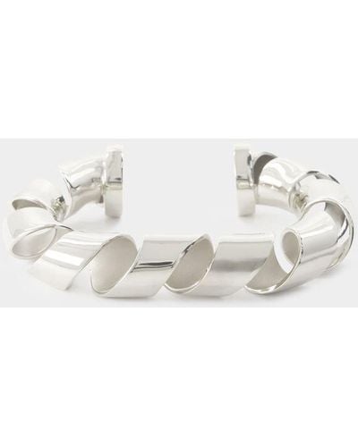 Rabanne Xl Link Twist Cuff Bracelet - White