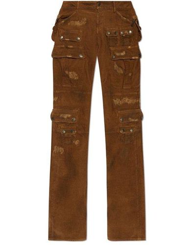 DSquared² Low-rise Distressed Skinny Trousers - Brown