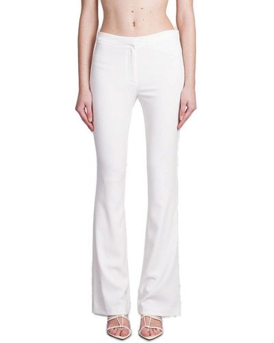 ANDREA ADAMO Low-rise Flared Trousers - White
