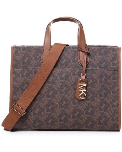 MICHAEL Michael Kors Large Gigi Tote Bag With Empire Logo Print - Brown