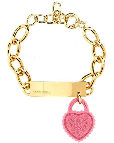 DSquared² Hanging Heart Bracelet Jewelry - Metallic