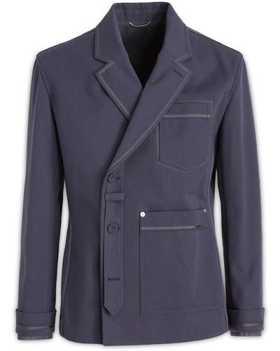 Dior Long Sleeved Belt Detail Jacket - Blue