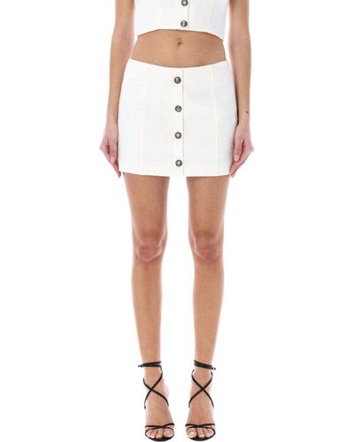 Alessandra Rich Tweed Boucle Mini Skirt - White