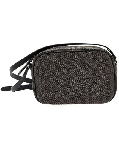 Brunello Cucinelli Crossbody Bag With Monile Detail - Black