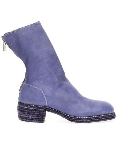 Guidi 788z Rear Zipped Ankle Boots - Purple