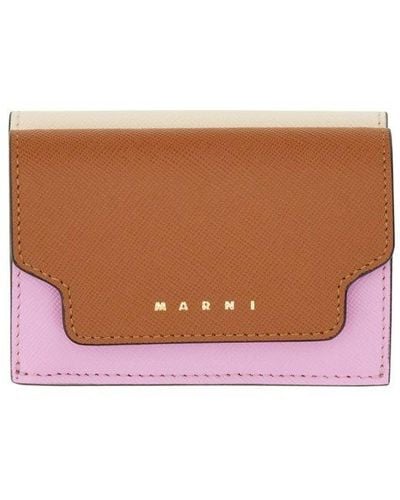 Marni Tri-fold Wallet - Brown