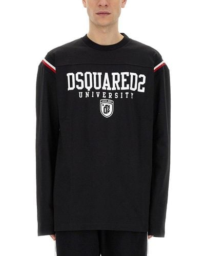 DSquared² Long-sleeved Varsity T-shirt - Black