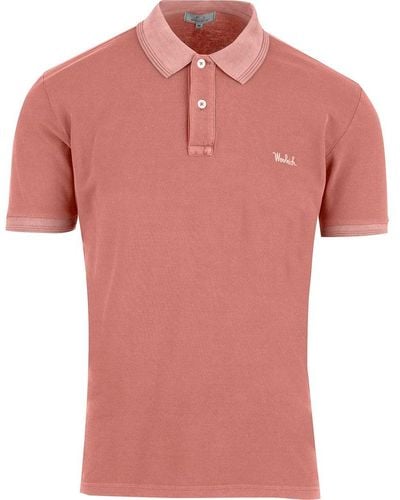 Woolrich Logo Patch Short-sleeved Polo Shirt - Pink