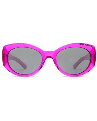 Balenciaga Oval Frame Sunglasses - Purple