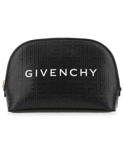 Givenchy Logo Embossed Makeup Bag - Black