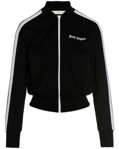 Palm Angels Logo Printed Zipped Jacket - Black