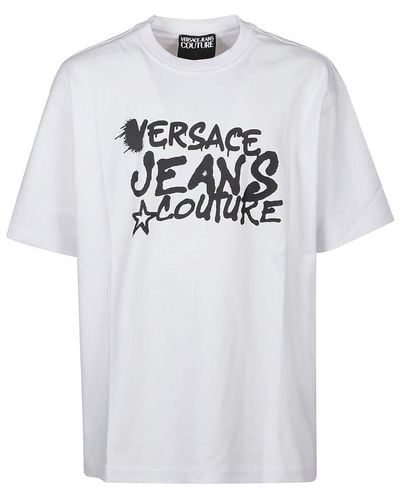 Versace Logo Dripping T-Shirt - Grey