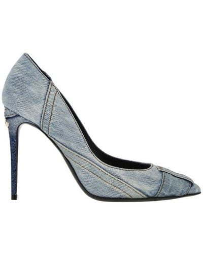Dolce & Gabbana Denim Patchwork Court Shoes - Blue