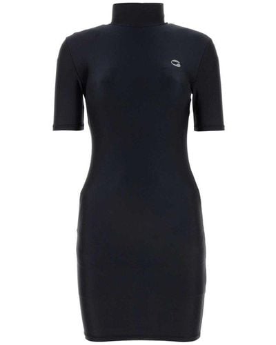 Coperni High Neck Fitted Mini Dress - Black