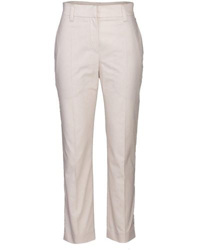Brunello Cucinelli Pleated Cropped Pants - White