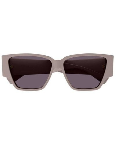 Bottega Veneta Rectangle Frame Sunglasses - Purple