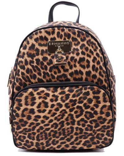 Ermanno Scervino Ohanna Leopard-printed Backpack - Brown
