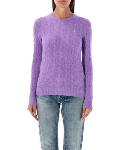 Polo Ralph Lauren Julianna Cable Knit Sweater - Purple