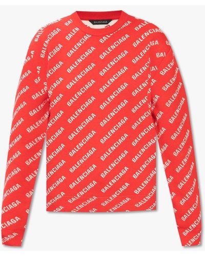 Balenciaga Sweater With Logo, - Red