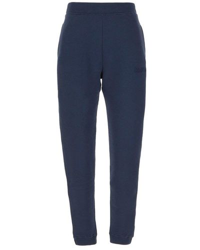 Max Mara Logo Embroidered Slim Fit Trousers - Blue