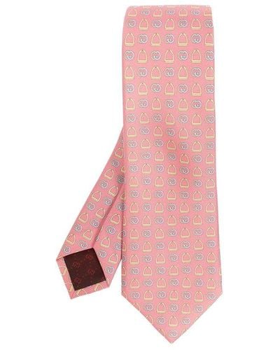 Gucci Silk Tie, - Pink