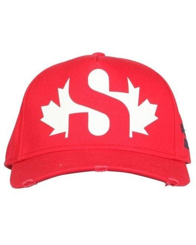 DSquared² Logo Print Baseball Cap - Red