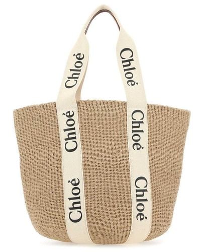 Chloé 'woody Large' Basket Bag - Brown