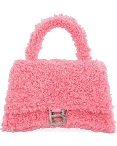 Balenciaga Furry Hourglass Small Handbag - Pink