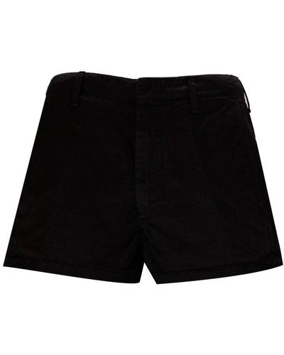Dondup Mid-rise Turn-up Cuffs Denim Shorts - Black